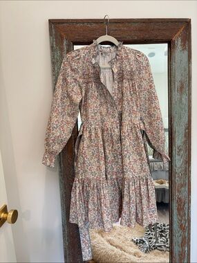 Baybala Floral Long-Sleeve Button -Up Dress - S EUC